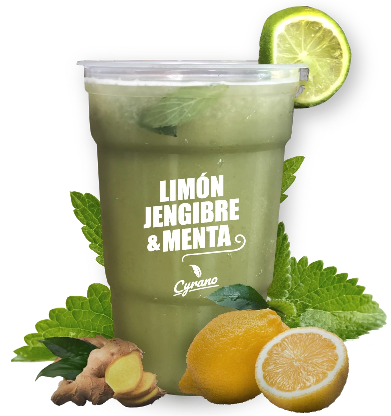 Smoothie de limón, jengibre y menta